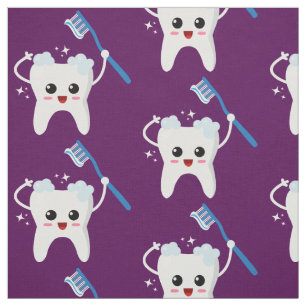 Tissu Motif de brosse à dents pour dents mignonnes