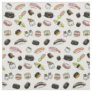 Tissu Motif de caractères de sushi