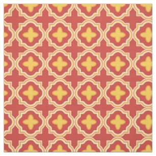 Tissu Motif de carreau en réseau marocain - Quatrefeuill