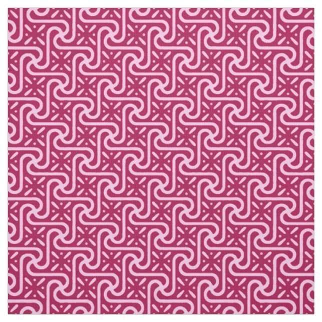 Tissu Motif de carreaux égyptien, bordeaux et rose (Échantillon)