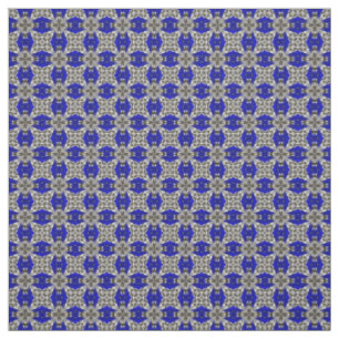 Tissu Motif de carrelage répétitif bleu saphir gris et b