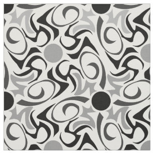 Tissu Motif de céréales tribales noir et blanc