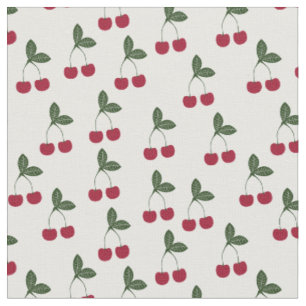 Tissu Motif de cerises rouges