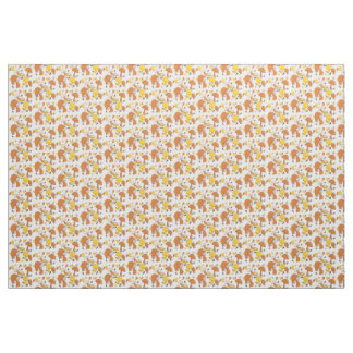 Tissu Motif de champignons rétro