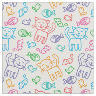 Tissu motif de chat