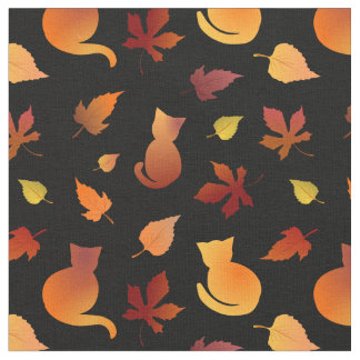 Tissu Motif de chats d'automne