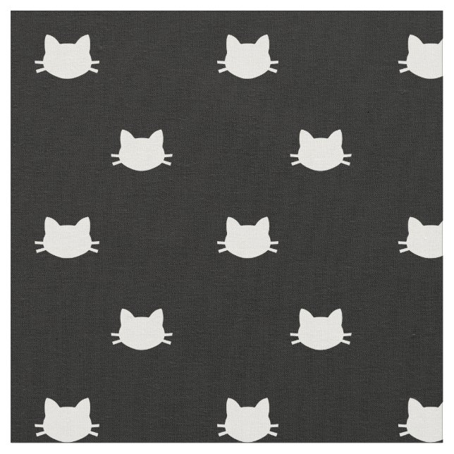 Tissu Motif de chats noirs et blancs (Fermer)