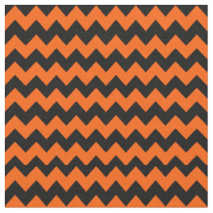 Tissu Motif de Chevron noir et orange
