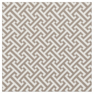 Tissu Motif de clé grecque Brown Mocha