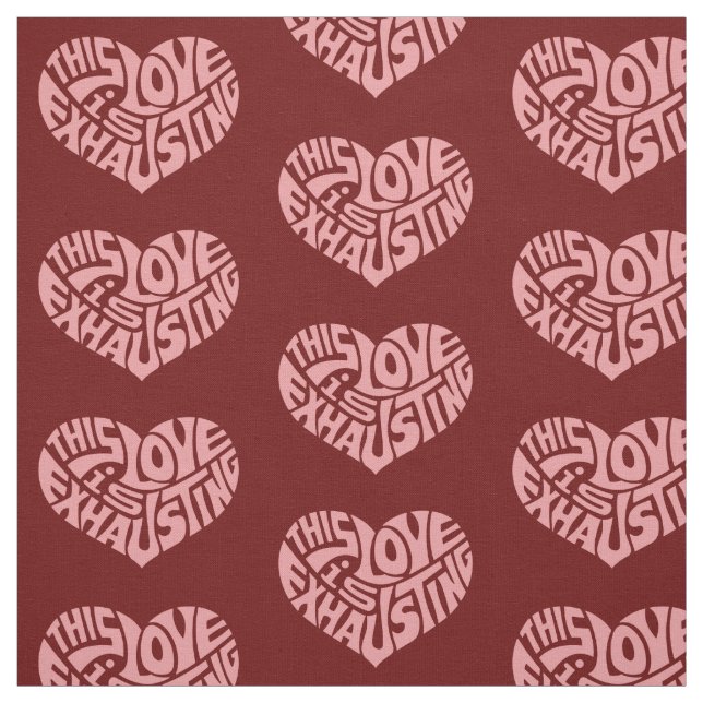 Tissu Motif de coeur d'amour épuisant (Échantillon)