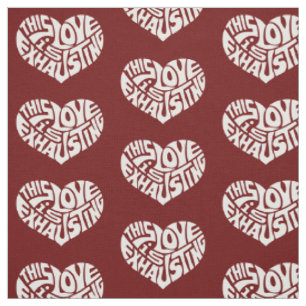 Tissu Motif de coeur d'amour épuisant