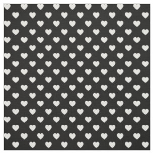 Tissu Motif de coeur minuscule noir et blanc