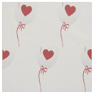 Tissu Motif de Coeurs rouges de ballon brillant