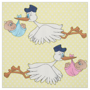 Tissu Motif de conception de la cigogne et de la petite