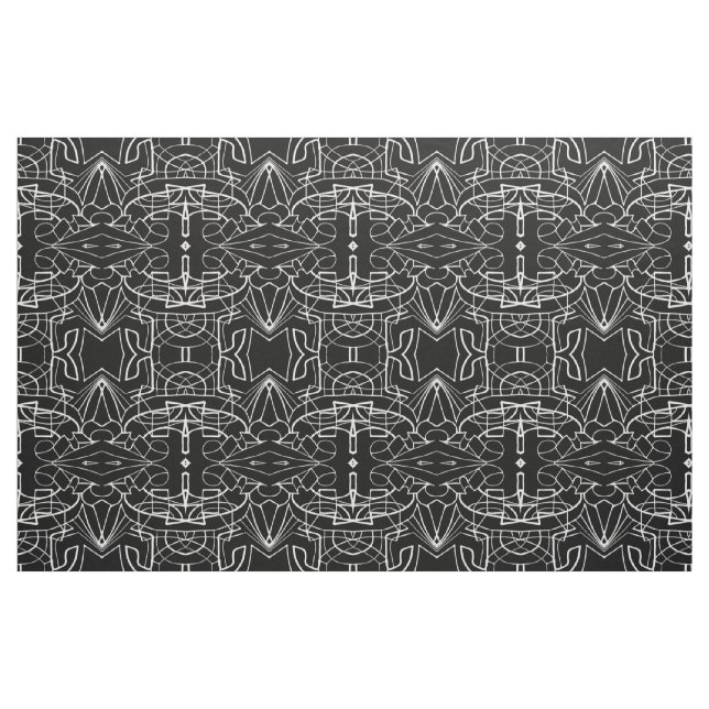 Tissu Motif de conception d'oeuvres d'art en noir et bla (Fat Quarter)
