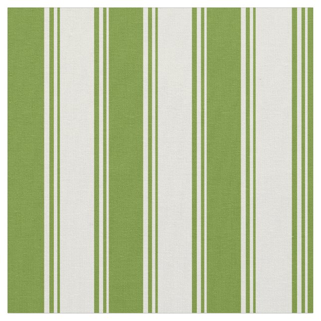 Tissu Motif de couleur beige et verte rayée/lin (Fermer)