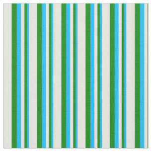 Tissu Motif de couleur bleu ciel profond, vert et blanc