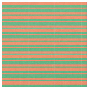 Tissu Motif de couleur vert de mer et corail