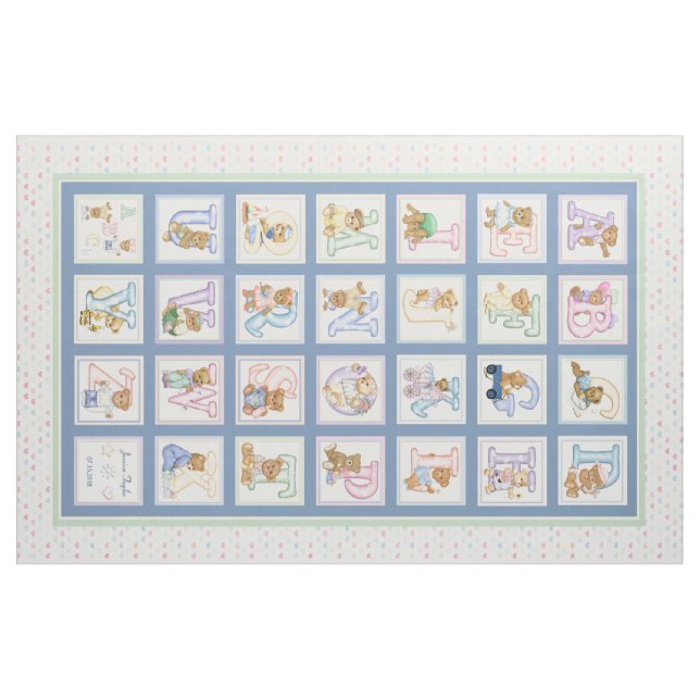Tissu Motif de courtepointe de l'Alphabet de l'ours en p (Yard)