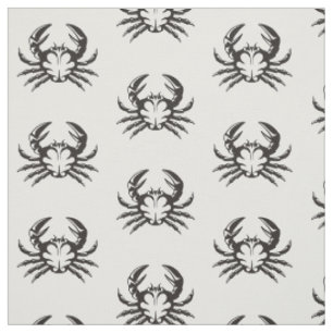 Tissu Motif de crabe noir