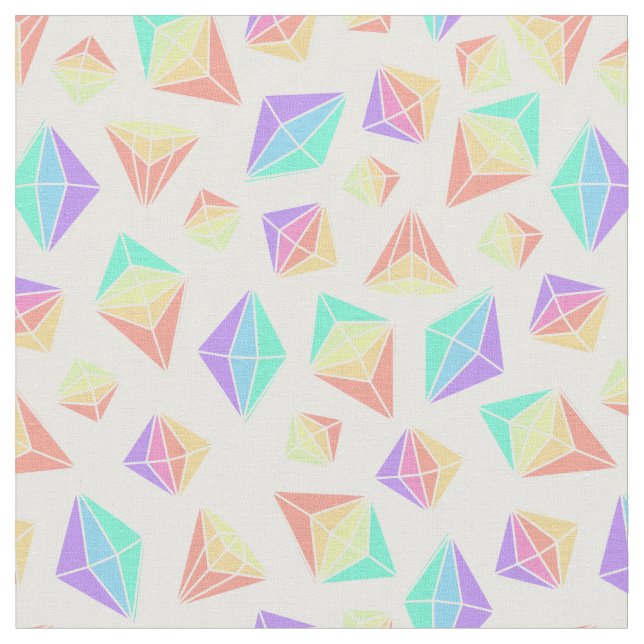 Tissu Motif de cristaux géométriques Pastel Rainbow (Fermer)