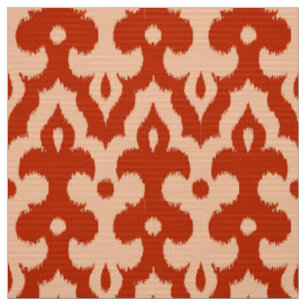 Tissu Motif de damassé d'Ikat de Marocain, mandarine