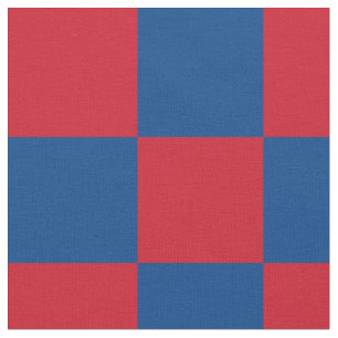Tissu motif de damier rouge et bleu