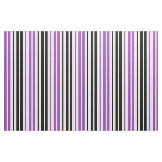 Tissu Motif de design à rayures violettes noires et blan (Fat Quarter)