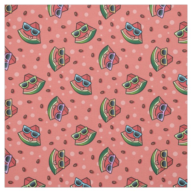 Tissu Motif de dessin de pastèque (Échantillon)
