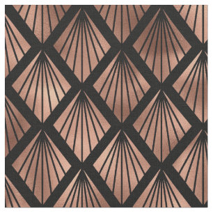 Tissu Motif de diamants Rose Gold et Black Art Déco
