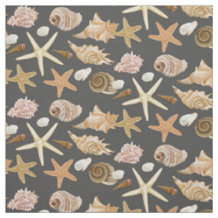 Tissu Motif de divers coquillages
