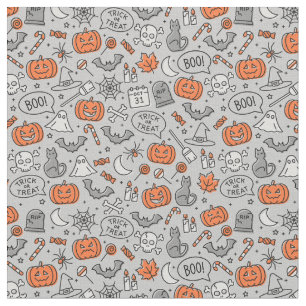 Tissu Motif de doodle pour les enfants mignons Halloween