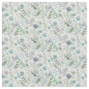 Tissu Motif de fleurs fantaisie d'art populaire polonais