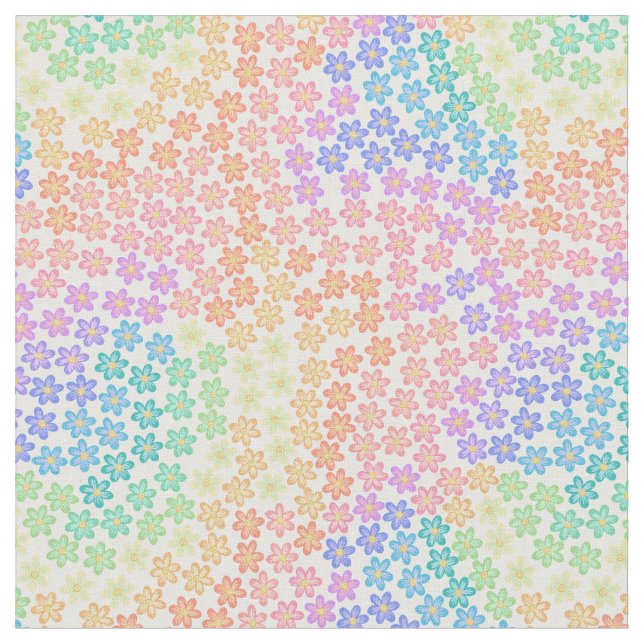 Tissu Motif de fleurs Rainbow Ombre (Fermer)