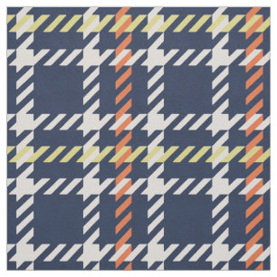 Tissu motif de fond orangé bleu marine rétro
