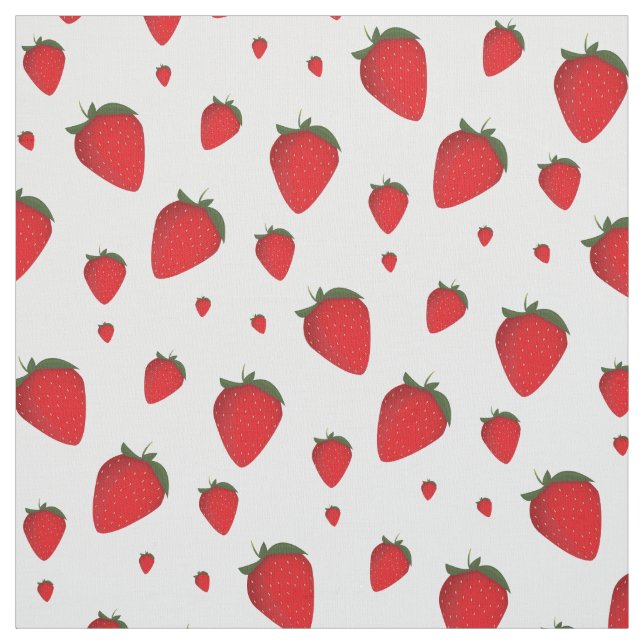 Tissu Motif de fraises blanches rouges (Échantillon)
