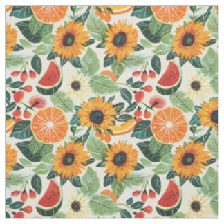 Tissu Motif de fruit de tournesol