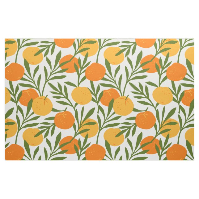 Tissu Motif de fruits d'agrumes orange (Fat Quarter)