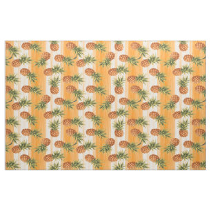 Tissu Motif de fruits d'ananas vert orange