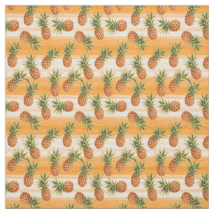 Tissu Motif de fruits d'ananas vert orange
