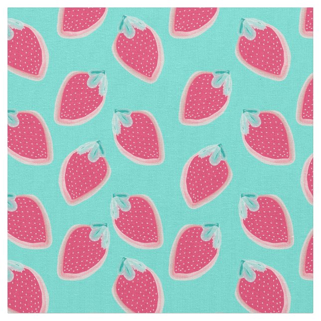 Tissu Motif de fruits de fraise cuite (Fermer)