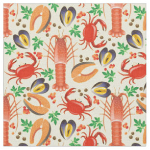 Tissu Motif de fruits de mer