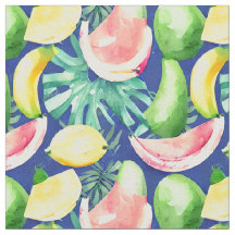 Tissu Motif de fruits tropicaux