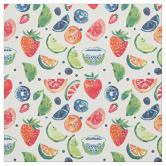 Tissu Motif de fruits tropicaux à l'aquarelle