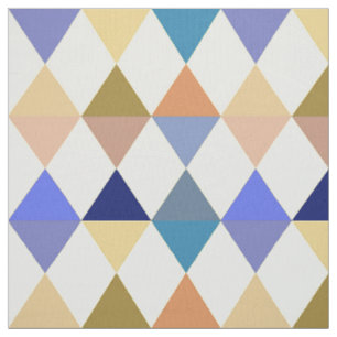 Tissu Motif de harlequin/diamant - crème et bleu