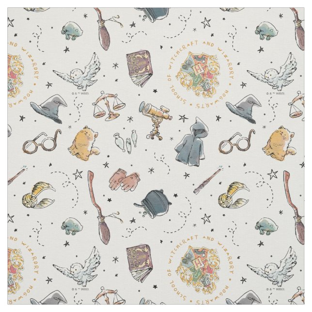 Tissu Motif de icônes Harry Potter (Échantillon)