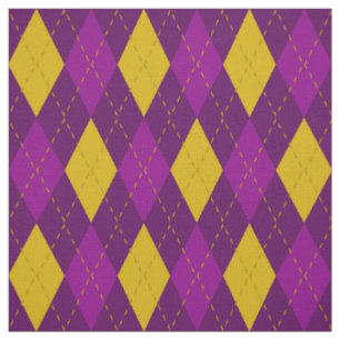 Tissu Motif de Jacquard jaune pourpre et or