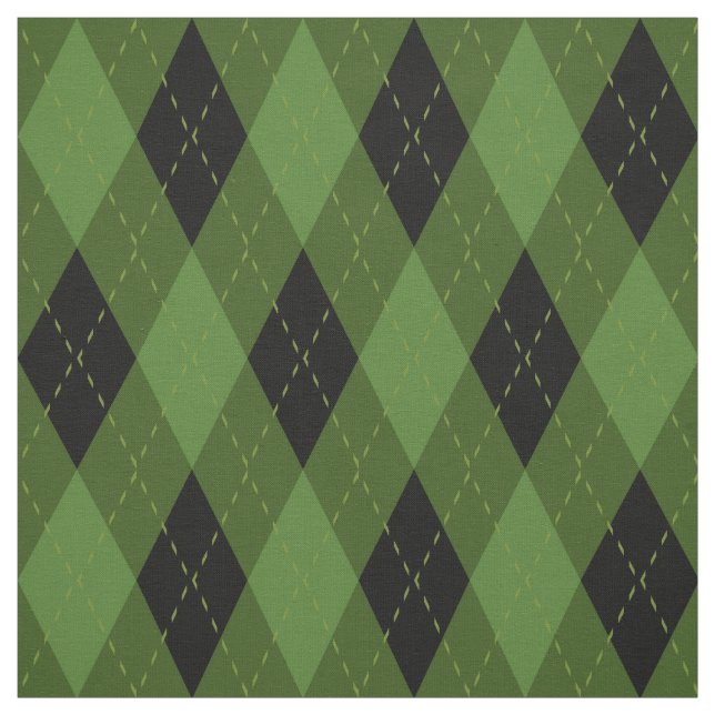 Tissu Motif de Jacquard noir et vert (Échantillon)