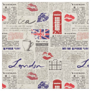 Tissu Motif de journal de Londres