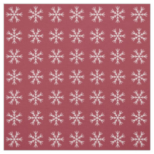 Tissu Motif de la Bourgogne et du Fléau de neige blanc